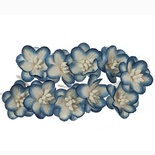 Цветы вишни из шелковичной бумаги, набор 10 шт., цвет белый с синим