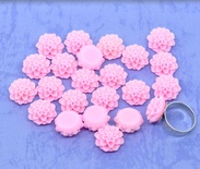 Кабашон "Квітка", колір рожевий, розмір 16x8 мм, 1 шт.