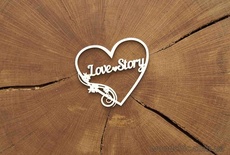 Чипборд від WOODchic - "Love Story в серці", 7x6 см