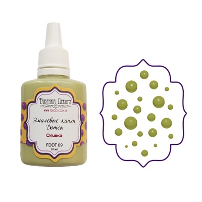 Емалеві краплі (дотси) - Фабрика Декору - Оливка, 40 мл