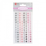 Набір декоративних стразів і перлинок Santi на клейовій основі Pink and gray, 136 шт., ТМ Santi