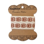 Стрічка декоративна від ScrapBerryʼs - Милі сови, Крафт 15мм, 2м, бавовна