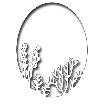 Лезвие Frantic Stamper Precision Die - Coral And Seaweed Oval 