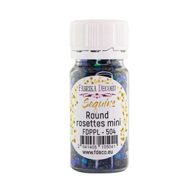 Паєтки розетки міні, темно - сині з зеленим перламутром 504, ТМ Фабрика Декору