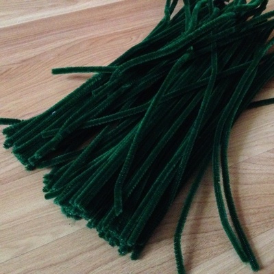 Синельная проволока, цвет темно-зеленый, 30 см, 1 штука