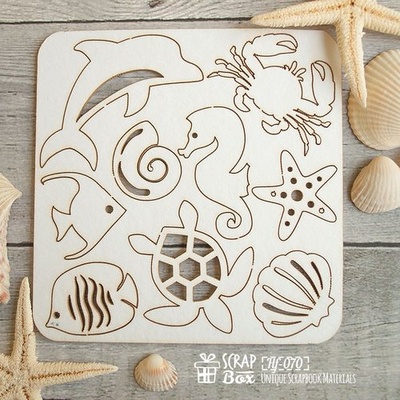 Чипборд ScrapBox - набір малий Морський