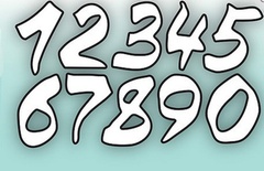 Нож для вырубки от MiMiCut - Леттеринг.Цифры, 65x39мм