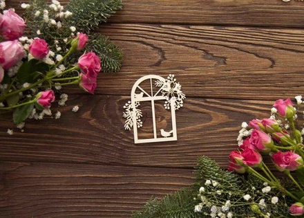 Чипборд от WOODchic - Рождественское окно, 7.6х8 см