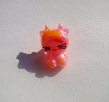 Ґудзик "Котик", перламутр, колір рожевий, 5шт.