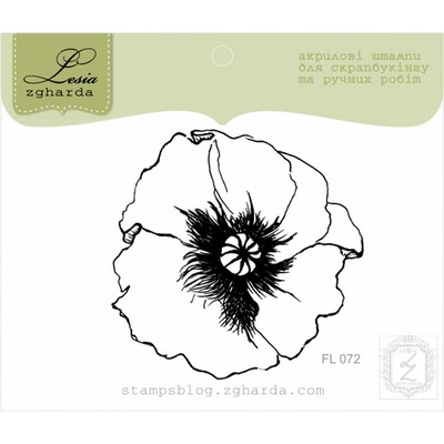 Акриловый штамп Lesia Zgharda FL072 Головка мака, размер 5,7x5,7 см