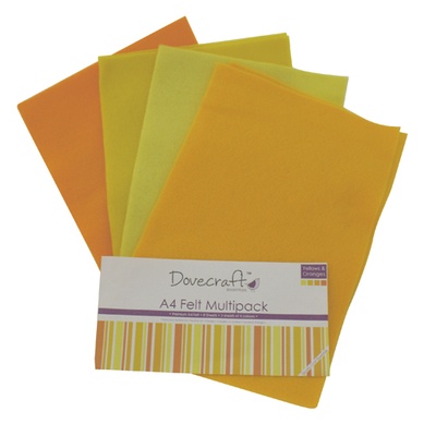 Набор отрезков фетра от Dovecraft - Felt Multiple Pack - Yellows, 8 шт.