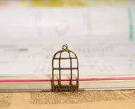 Металева прикраса "Клітка для птахів", 15х27 мм, 1 шт.