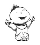 Акриловий штамп D011 Дитина, розмір 4,1х5см