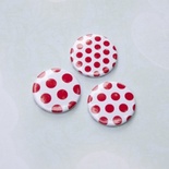 Скрап-значки (фішки). Червоні горошки №1, 3 шт., f14
