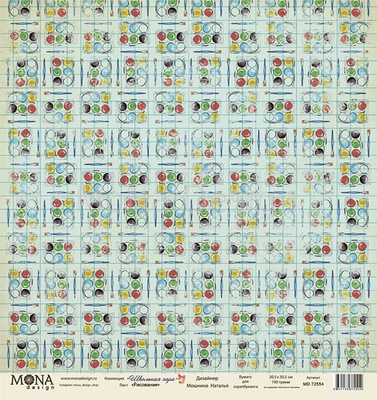 Аркуш односторонній, Mona Design - Намалення - шкільна пора, 30,5 х 30,5см