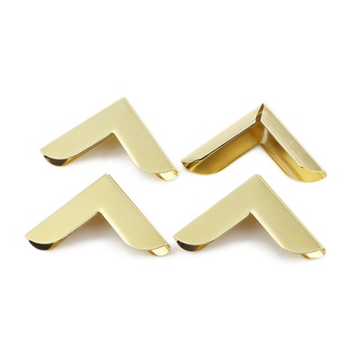 Металлические уголки для альбомов, 30х30х46(диагональ) мм, цвет золото, ширина 7 мм, 4 шт.