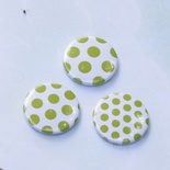 Скрап-значки (фішки). Зелені горошки (лайм) №1, 3 шт.