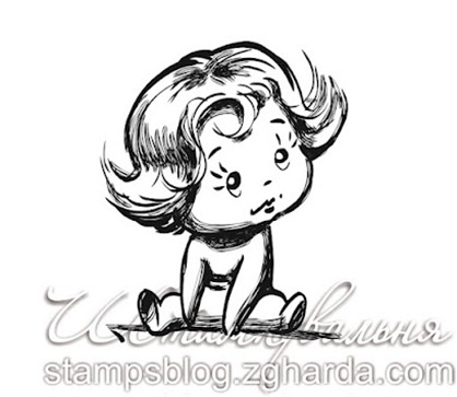 Акриловый штамп D023 Ребенок, размер 3,4 * 4,2 см