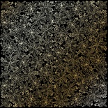 Аркуш одностороннього паперу з фольгуванням Golden Poinsettia Black, ТМ Fabrika Decoru