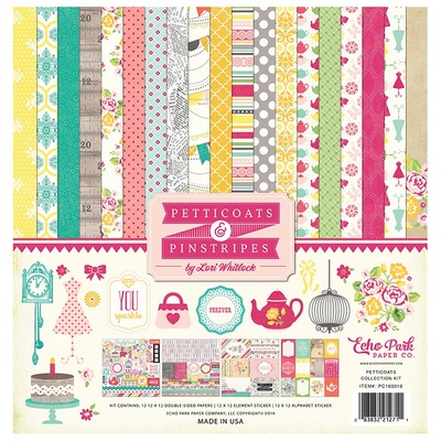 Набор бумаги от Echo Park  - Petticoats, 30х30см, 12+2 листов
