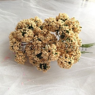 Гілочки декоративні з суцвіттями-кульками, колір персиковий, пучок з 12 штук