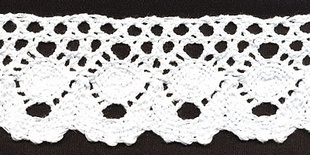 Мереживо в’язане, колір білий, ширина 47 мм, довжина 90 см