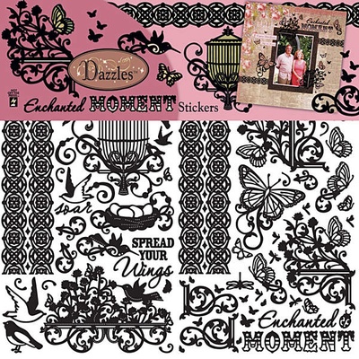Набір наліпок - висічок HOTP - Enchanted Moments Dazzle, розмір 15,223 см, 100 шт., колір чорний