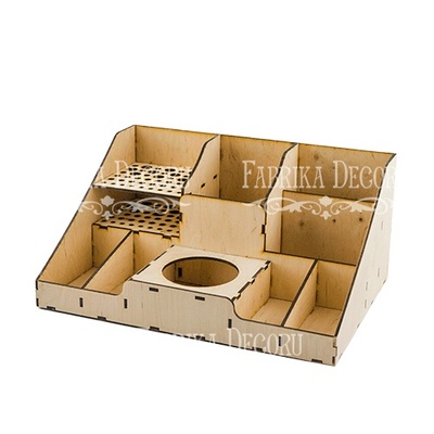 Інструмент ТМ Фабрика Декору - Дерев’яний органайзер - конструктор для пензлів, фарб і олівців