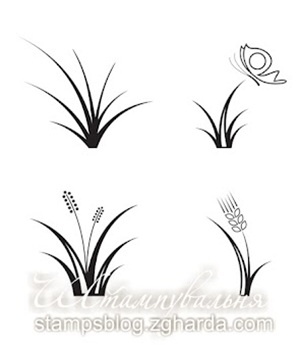 Набор мини-штампов N018 Листья, 4 штуки