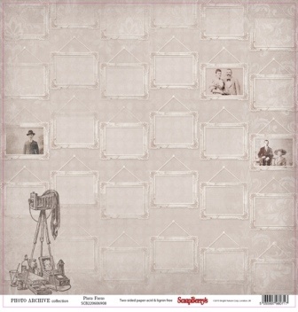 Бумага двусторонняя для скрапбукинга от ScrapBerry's - Фотоархив - Объективно, 30,5х30,5 см