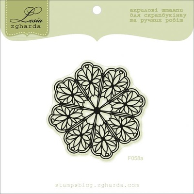 Акриловый штамп Lesia Zgharda F058a Розетка, размер 5х5 см.