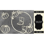 Набір чіпбордів кругла рамка з гарбузом #474 color_Black, ТМ Фабрика Декору