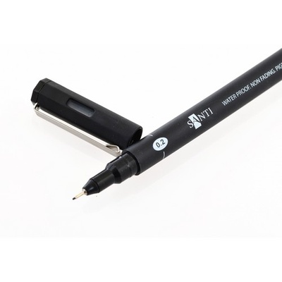 Графічний лінер ТМ Santi Fine Line, чорний, товщина лінії 0,2 мм.