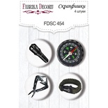 Скрап-фішки набір 4шт. Military style #454, ТМ Фабрика Декору