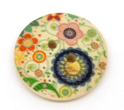 Дерев’яний ґудзик Multicolor Flower B10665, діаметр 23 мм, 1 шт.
