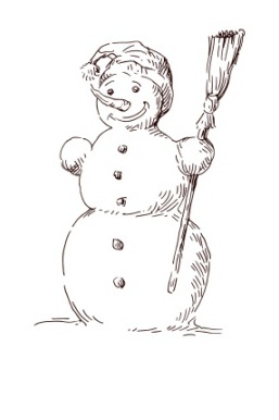 Акриловый штамп Christmas Stamp SR073 Снеговик, размер 3,7 * 5,3 см