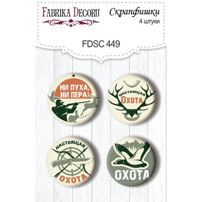 Скрап-фішки набір 4шт. Охота RU #449, ТМ Фабрика Декору