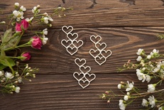 Чипборд від WOODchic - Набір "Фон сердечний (мал.)", 5.3x4 см