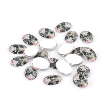 Скляний кабашон "Метелик", 18*13мм, 1 шт.