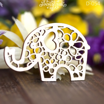 Чипборд від Вензелик - Слоник 02, 51*32 мм