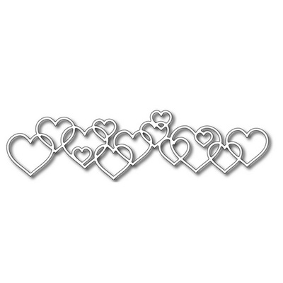 Ніж для вирубки Frantic Stamper - Precision Die - Linked Hearts Border