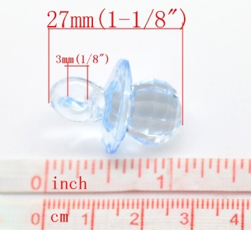 Акрилові підвіски "Соска", колір світла-синій, 27x19мм, 1 шт.