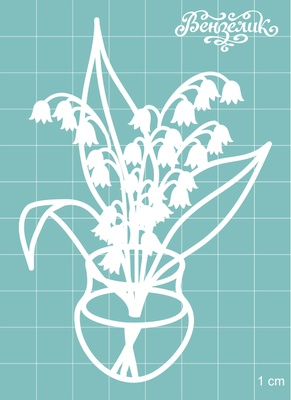 Чипборд від Вензелик - Ваза з квітами 04, розмір: 69x100 мм