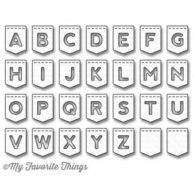 Лезвие My Favorite Things - Die-namics LLD Stitched Banner Alphabet