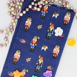 Бавовна, стійкий олов'яний солдатик на синьому фоні, 45x55см