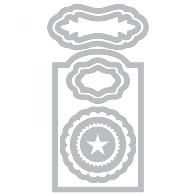 Лезвия Sizzix - Framelits Die - Bookplate, Hinges and Label, 8 шт.