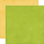 Лист двусторонней бумаги от Echo Park - Yellow/Green Distressed Solid Paper, 30x30 см