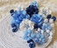 Набір квітів з тканини, блакитно-синій, 2,5 см - 5см (18 шт.)