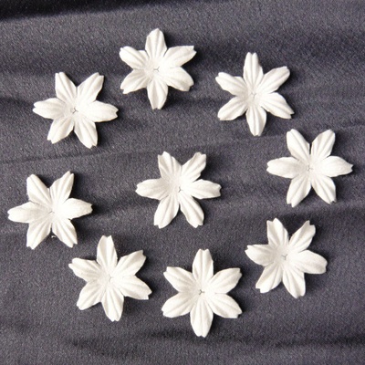 Цветы, цвет белый, диаметр - 25мм, 10 шт.