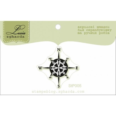 Акриловый штамп Lesia Zgharda StP005 Стимпанк компас, размер 2,8х2,8 см.